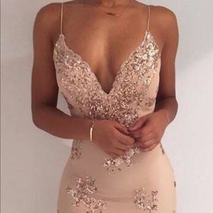 Gold Sequin Cocktail Dress